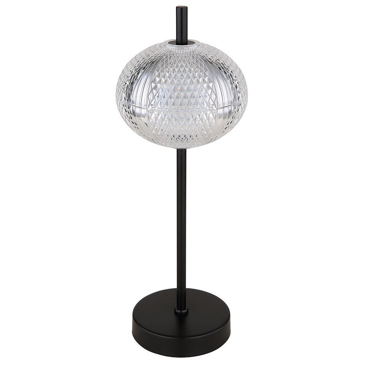 LED TISCHLEUCHTE AIDA Schwarz Kristalloptik 2er Set - Schwarz, Metall (15/15/40cm) - Globo Lighting