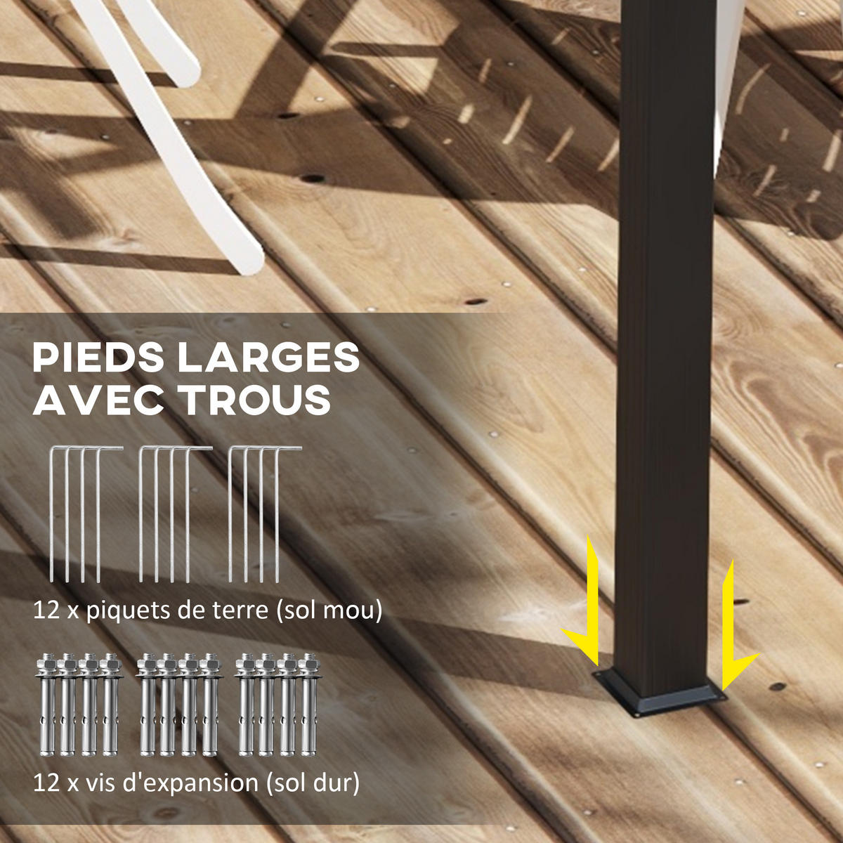 PERGOLA DE-12598 350/600 cm ausziehbar mit Alurahmen Dunkelgrau - Dunkelgrau, Metall (358/223/597cm) - ComfortXL