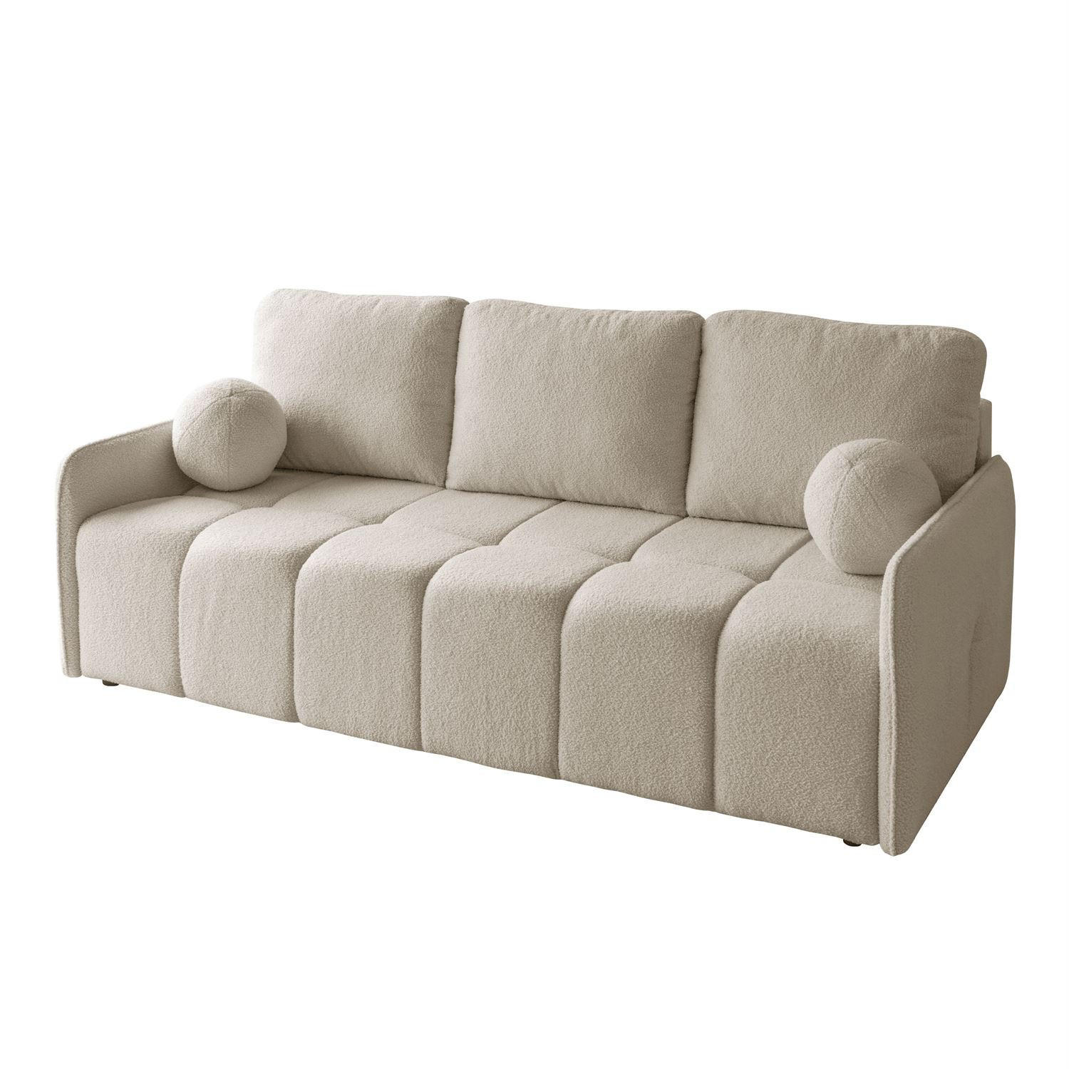 Schlafsofa Morena, zweisitzig, mit Schlaffunktion, Quelle 03 - Creme, Textil (207/90/90cm) - Lookway