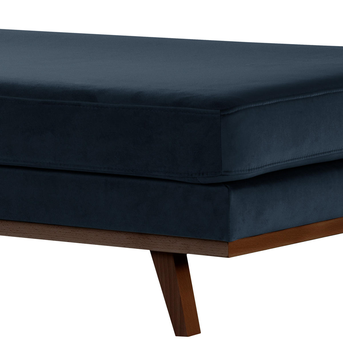 HOCKERBANK - Buchefarben/Dunkelblau, Buchenholz/Textil (180/43/81cm) - home24