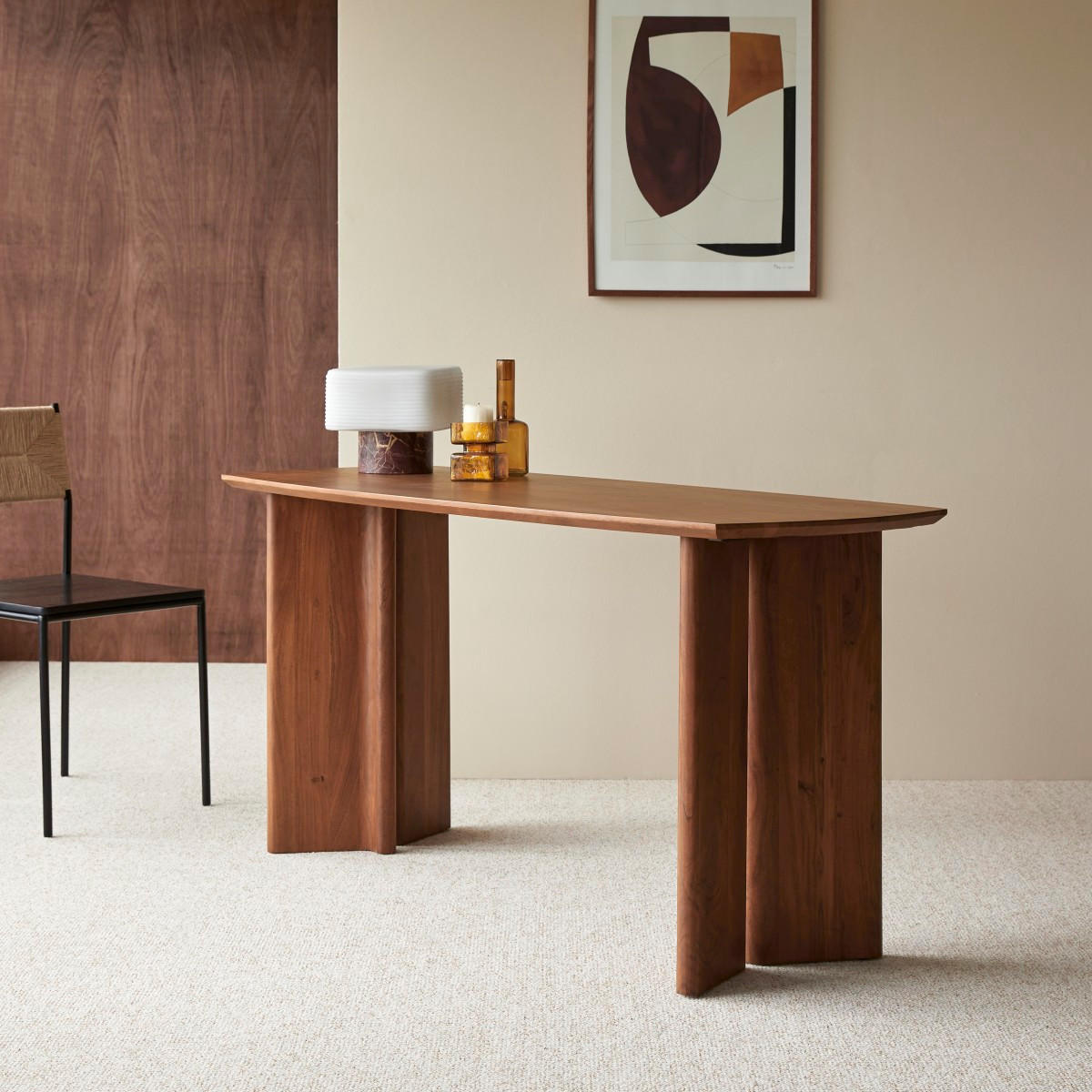 SCHREIBTISCH Suzanne Braun aus Akazie - Braun, Holz (60/160/75cm) - Tikamoon