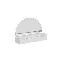 FRISIERTISCH hängend mit Spiegel & LED-Beleuchtung - 2 Schubladen - Weiß - FRALYN - Weiß, Holz (120/80/35cm) - Vente-Unique