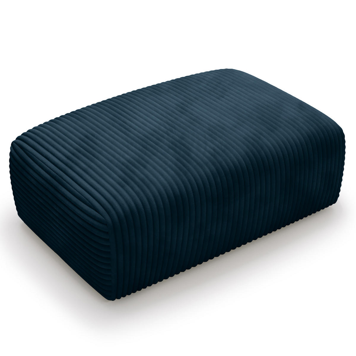 POLSTERHOCKER - Cord - Blau/Schwarz, Kunststoff/Textil (110/40/72cm) - home24