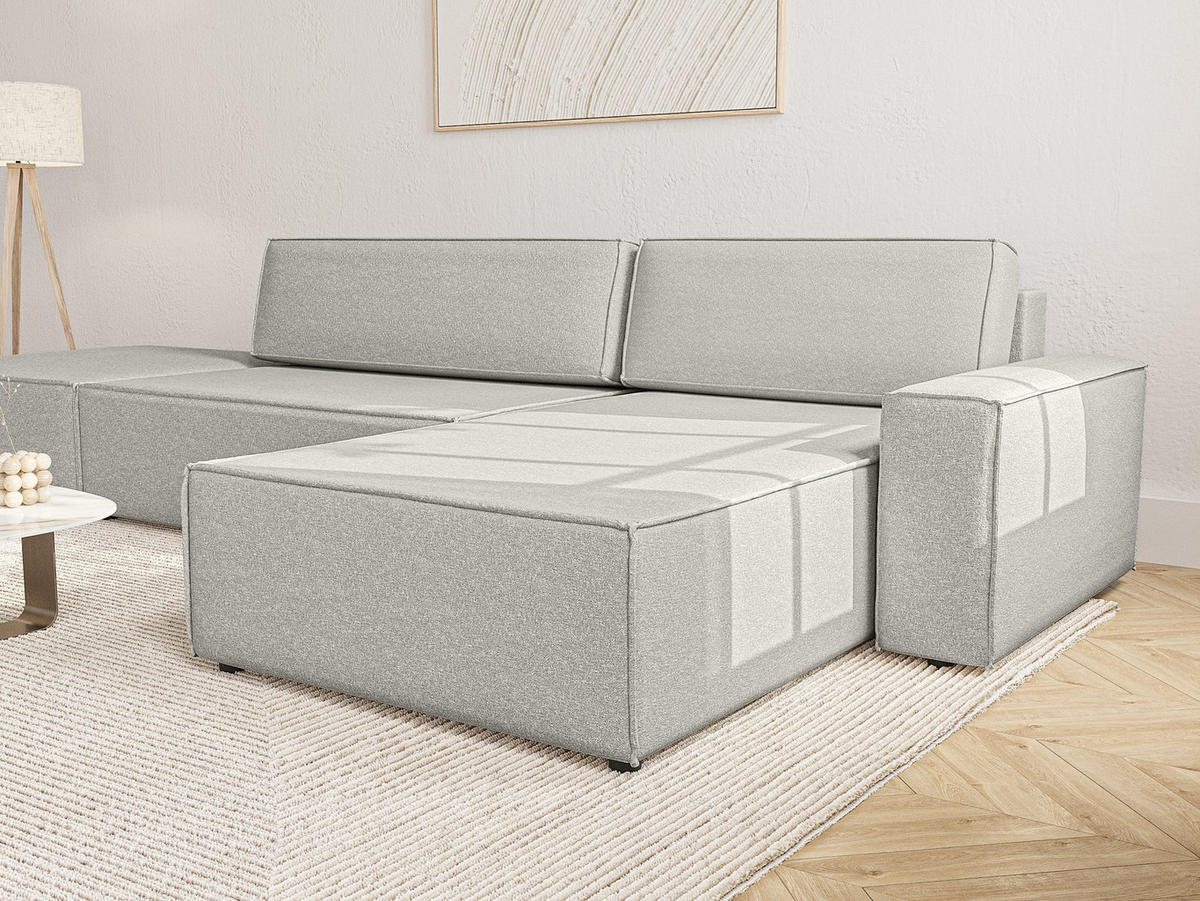 ECKSOFA Lummo La mit Schlaffunktion, Grau - Grau, Textil (363/185cm) - Fedve
