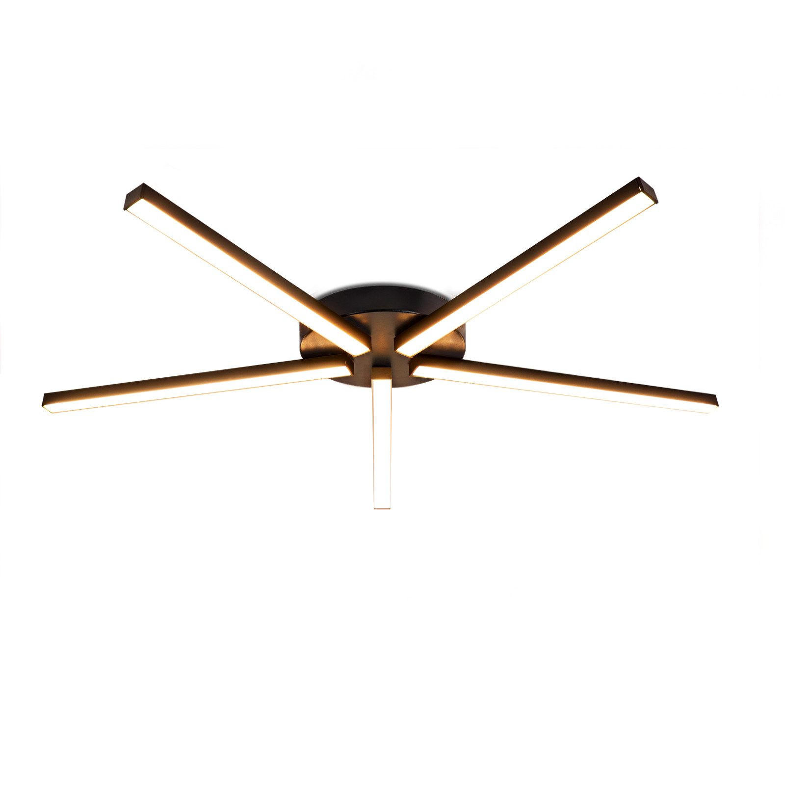 LED-DECKENLEUCHTE Halberstadt 64.2/61.1/4.8 cm - Schwarz, Metall (64.2/61.1/4.8cm) - Nettlife