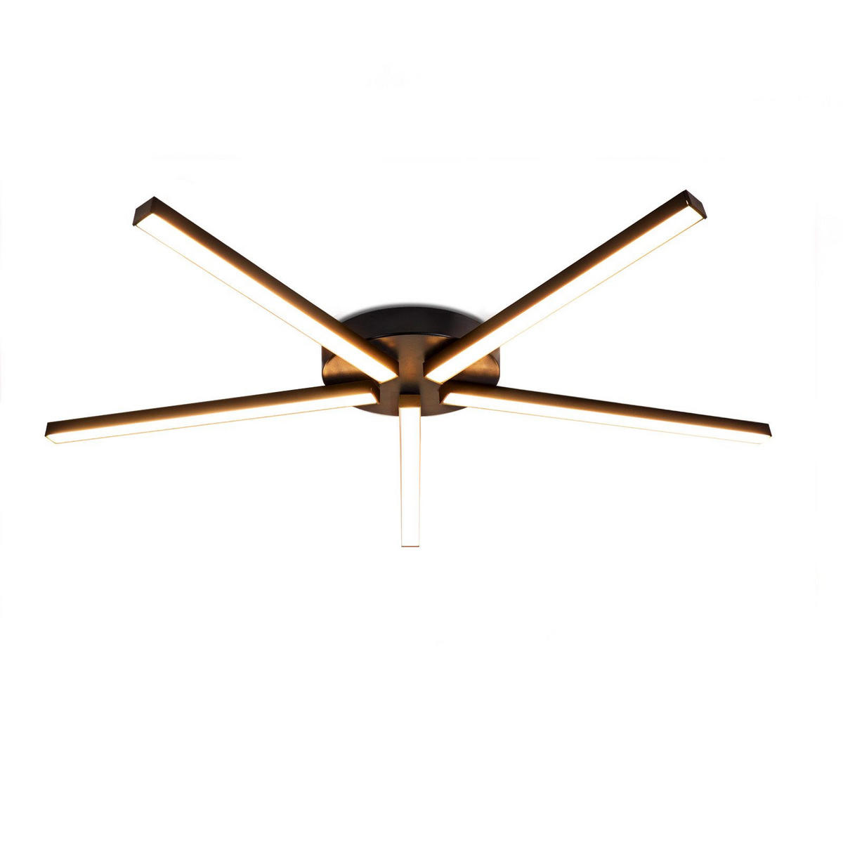 LED-DECKENLEUCHTE Halberstadt 64.2/61.1/4.8 cm - Schwarz, Metall (64.2/61.1/4.8cm) - Nettlife