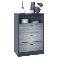 KOMMODE Pino Fronten in Avola-Anthrazit - Anthrazit, Holzwerkstoff (56/86.5/36cm) - Vladon