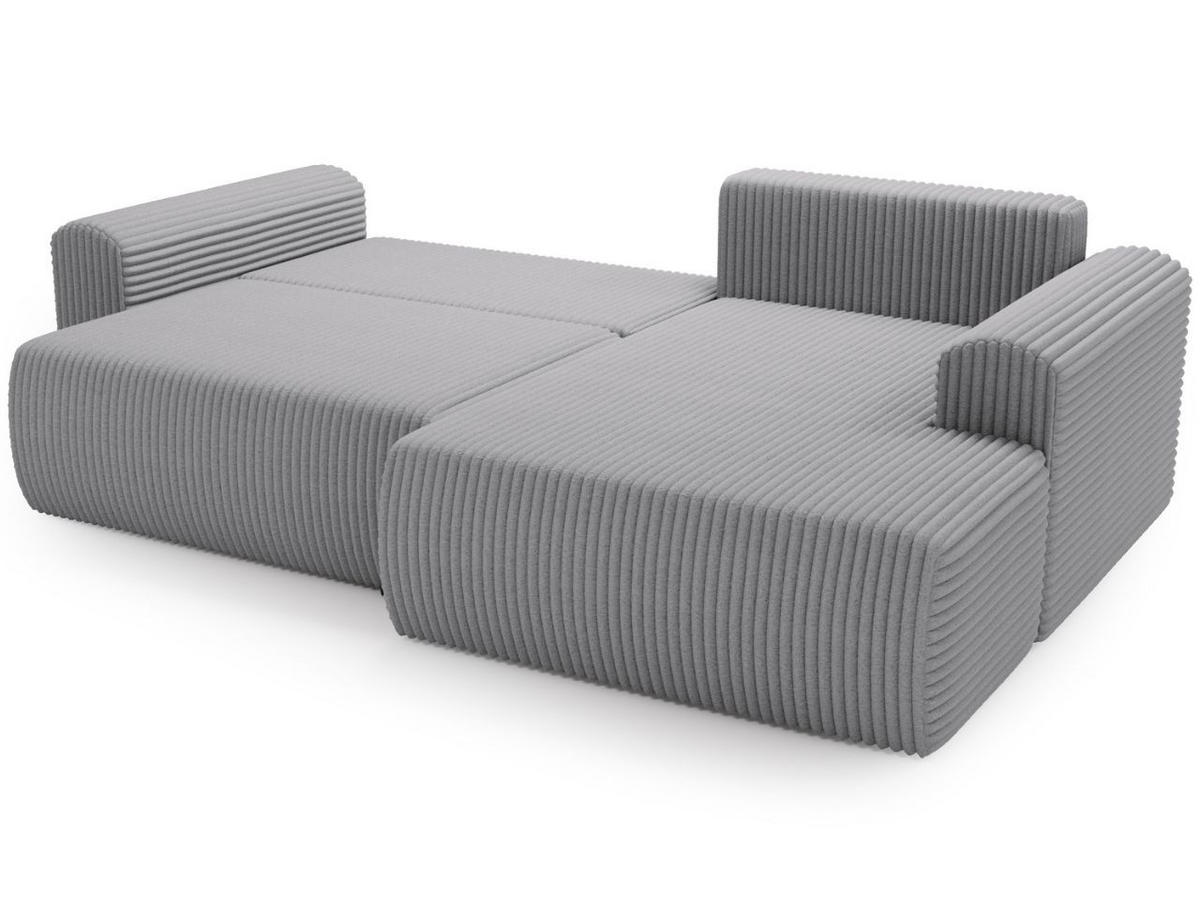 ECKSOFA Belvio Hellgrau Rechts - Hellgrau/Schwarz, Holz/Textil (257/177cm) - Graingold