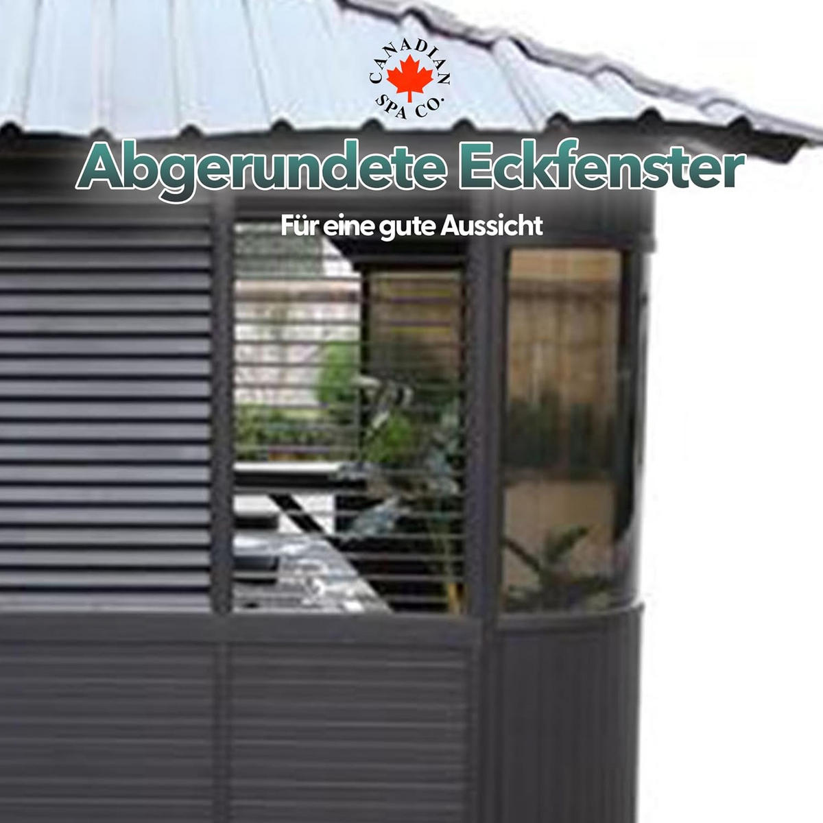 WHIRLPOOL PAVILLION SET Fraser Pavillion inkl. Bar & 4 Bar Hockern - Braun, Kunststoff (305/295/305cm) - Canadian Spa Company