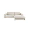 ECKSOFA MADELINE Cremeweiß Cord - Creme/Schwarz, Kunststoff/Textil (270/190cm) - KAWOLA