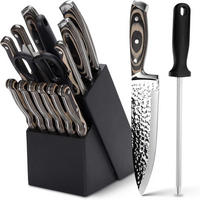 MESSERBLOCKSET 15-teilig Naturholzfarben - Multicolor, Metall