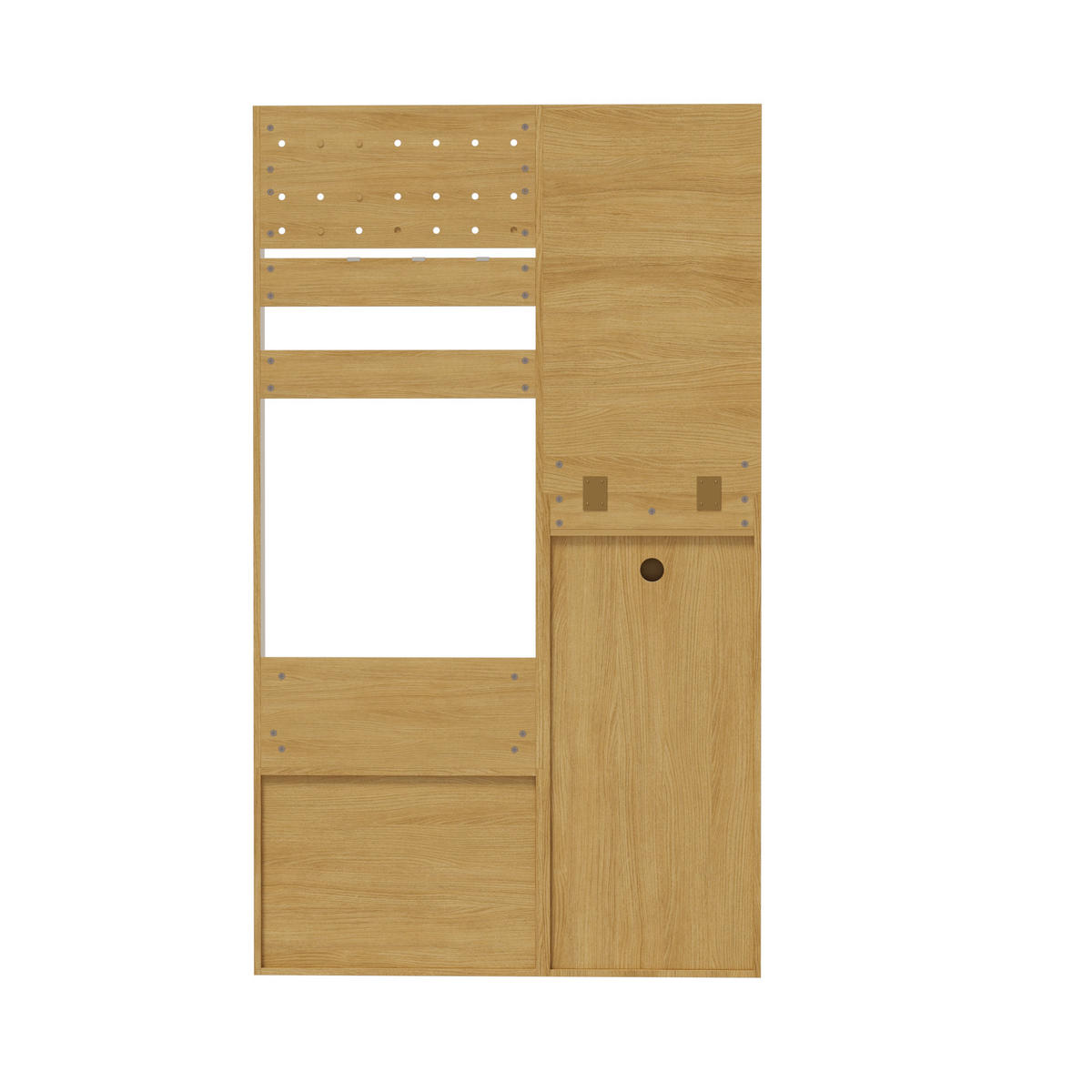 GARDEROBE 105 cm Spiegel Haken Stauraum - Naturfarben, Holzwerkstoff (105/180/38cm) - LEBENLANG