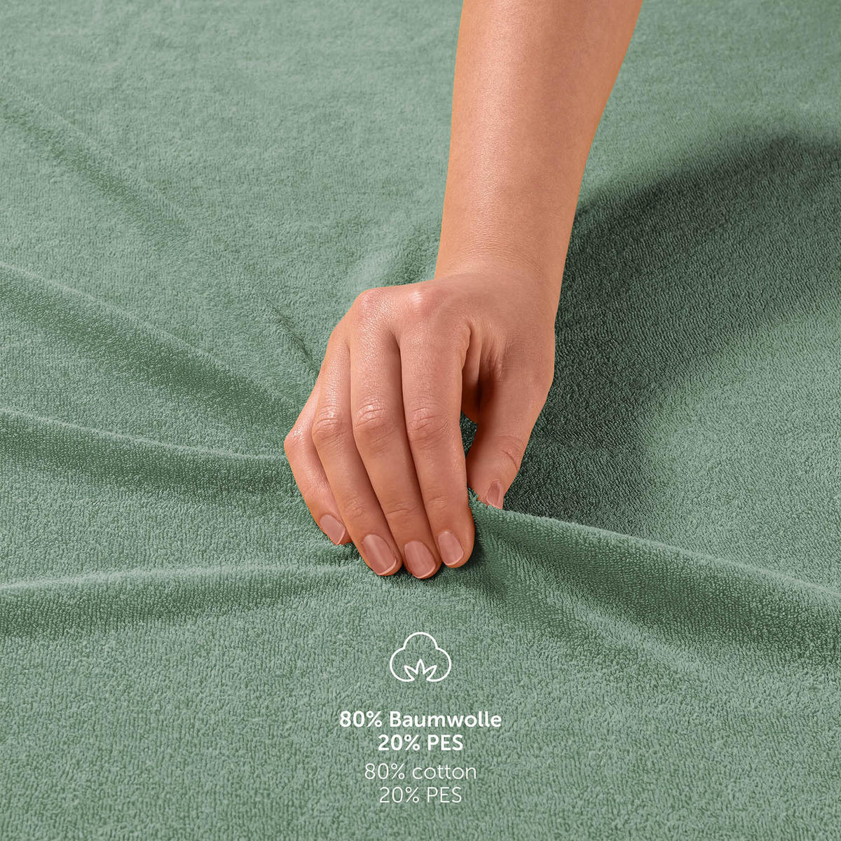 FROTTEE Spannbettlaken Oeko-TEX zertifiziert, 100x200x30cm, Grün - Grün, Textil (100/200cm) - Blumtal