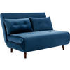 SOFA 2-Sitzer mit Schlaffunktion - Samt - Dunkelblau - URIBIA - Blau, Textil (121/81/91cm) - Vente-Unique