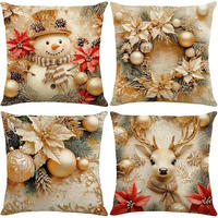 KISSENBEZUG – Weihnachtskissenbezug (Kissenfüllung nicht enthalten) – 45 x 45 cm – Multicolor(vier Stück) - Multicolor, Textil (45/45cm)