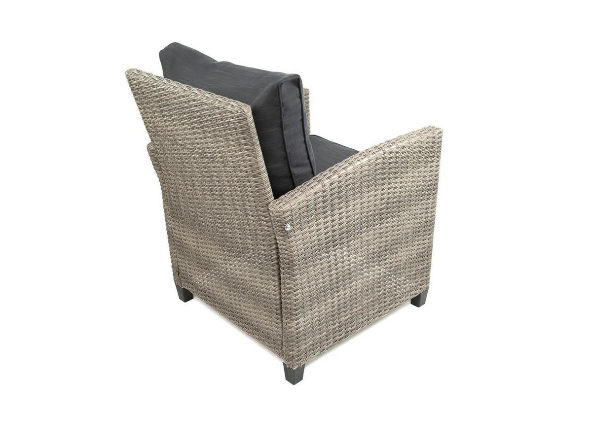 DININGLOUNGE-SET Alpina Grau Polyrattan für 9 Personen - Grau, Naturmaterialien - Green Spirit