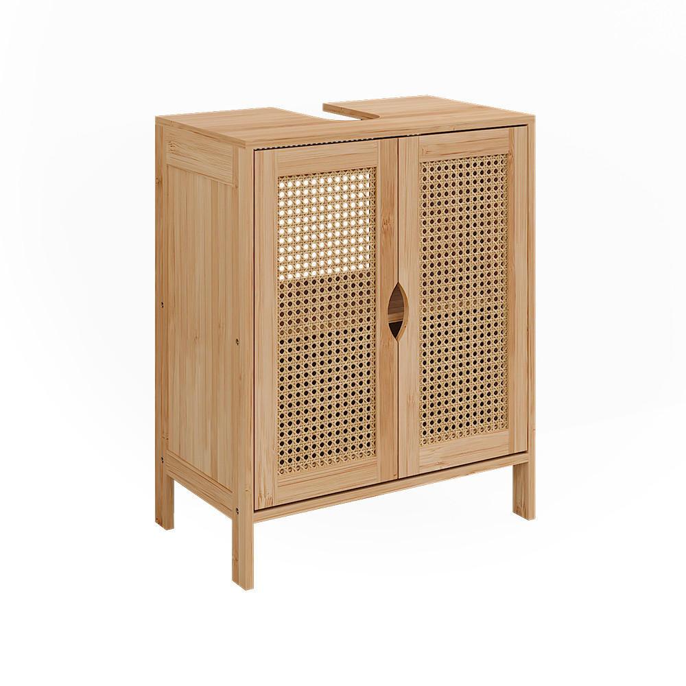 WASCHBECKENUNTERSCHRANK Liora Bambus 48 x 60 cm - Braun, Holzwerkstoff (48/60/29cm) - Vicco