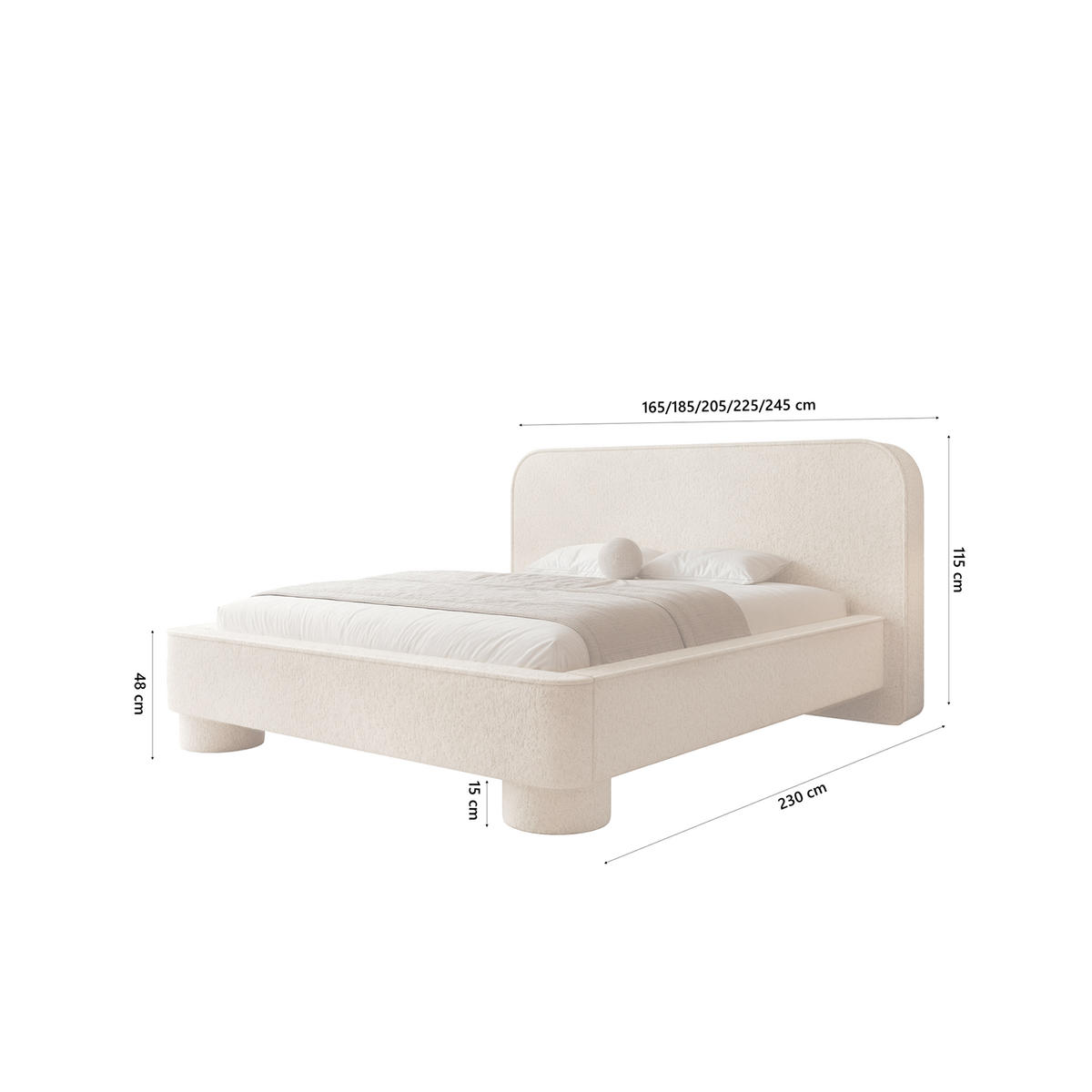 POLSTERBETT SALNUK 200x200 cm, Beige - Beige, Textil (200/200cm) - Fedve