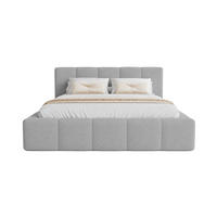 POLSTERBETT Palermo 200x200 cm mit Stauraum und elegantem Kopfteil - Holzrahmen, Velo Grau - Grau, Holz/Textil (200/200cm) - Chilly