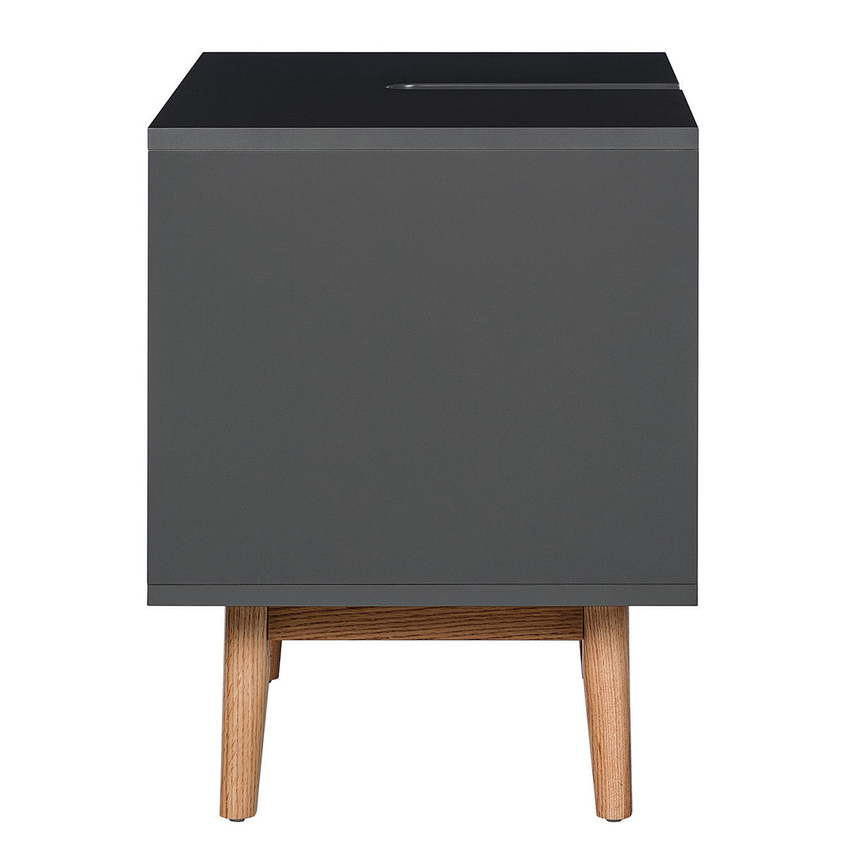 WASCHBECKENUNTERSTRANK - Eiche teilmassiv - Eichefarben/Grau, Eichenholz/Holz (80/60/46cm) - home24