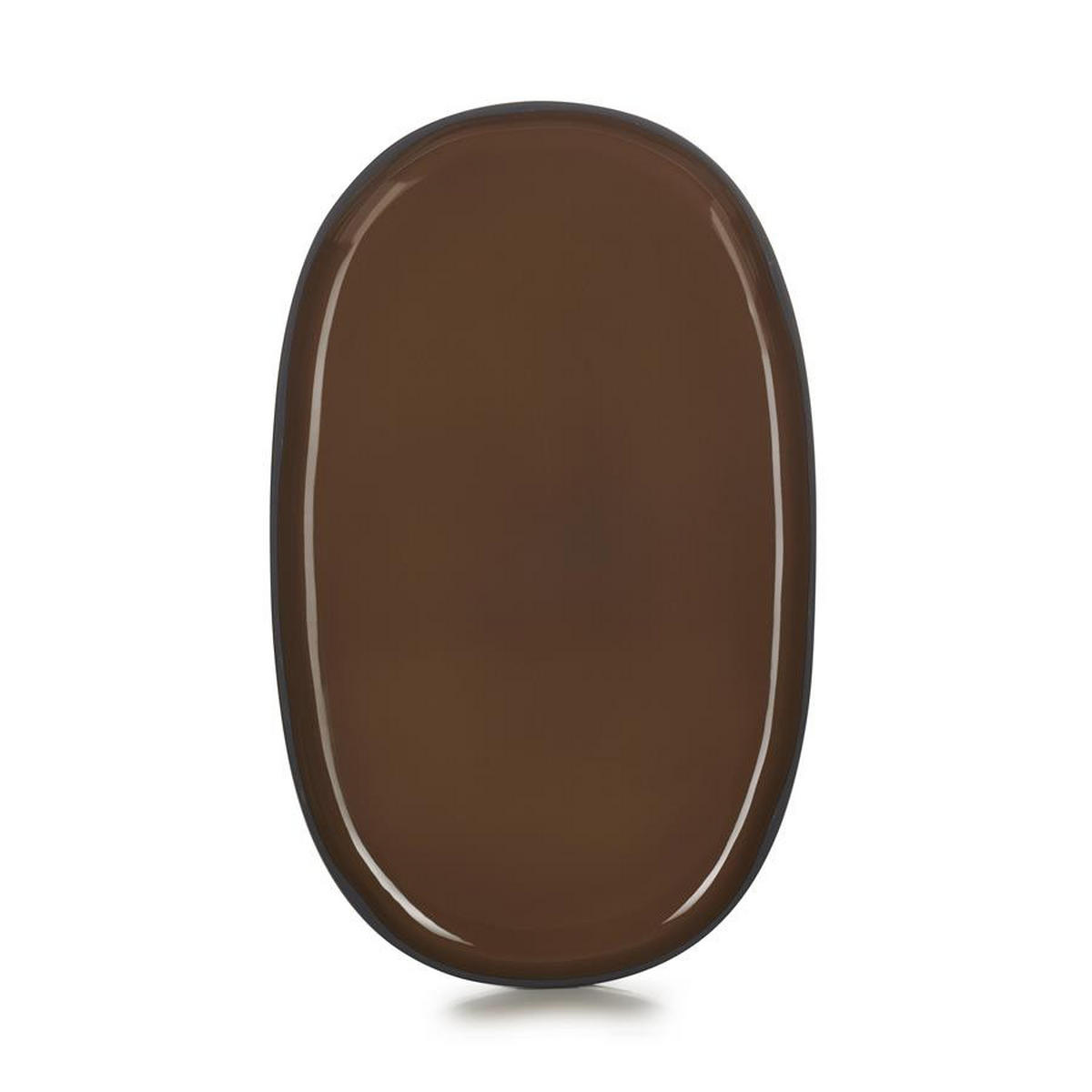 SERVIERTELLER CARACTERE 35,5 cm Tonka - Dunkelbraun, Keramik (21.8/2.5/35.5cm) - Revol Porcelaine France