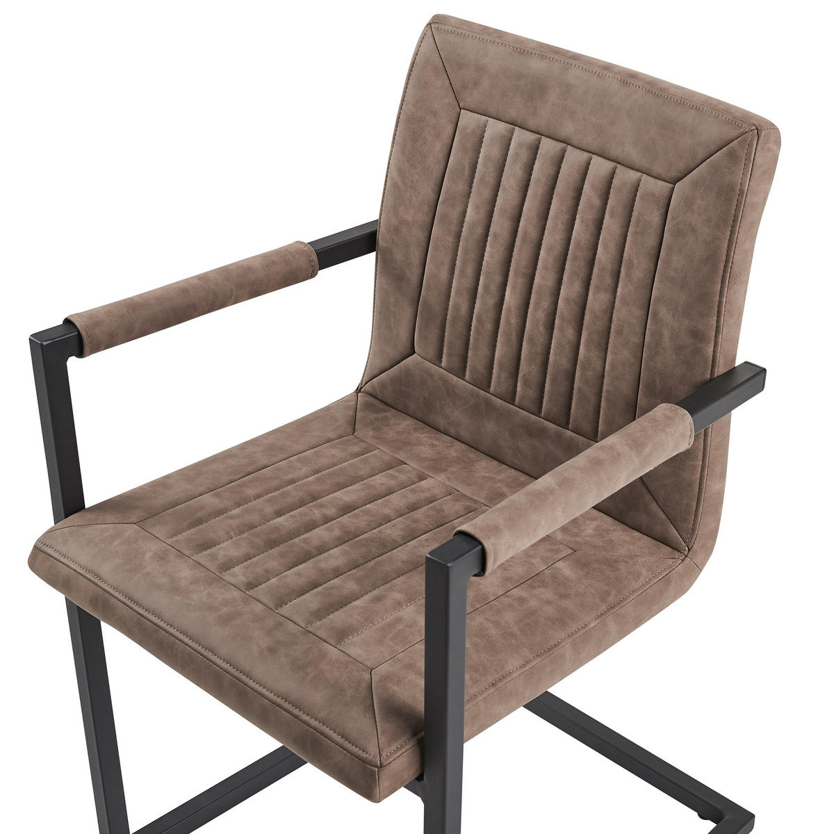 STUHL 2er-Set Kunstleder Braun Brandol - Braun, Textil/Metall (52/87/54cm) - Beliani