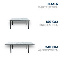 SITZGRUPPE CASA MADERA - 1 tlg. - Anthrazit/Hellgrau, Glas/Metall - Home Deluxe