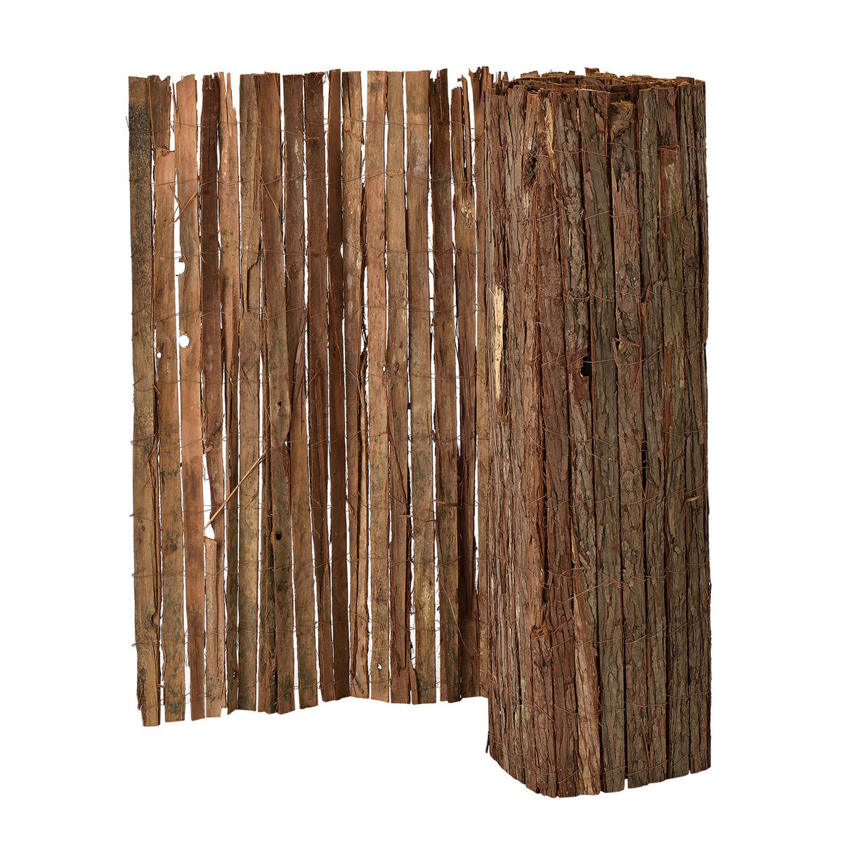 RINDENZAUN Zamora - Dunkelbraun, Naturmaterialien (500/150cm) - casa.pro