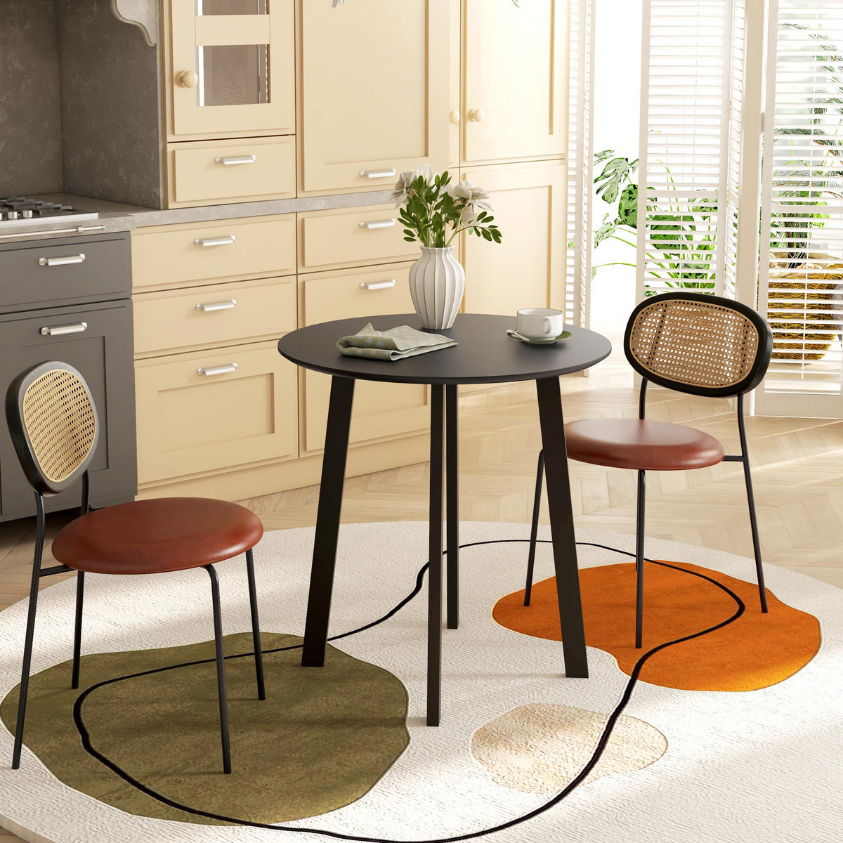 ESSTISCH - Schwarz, Holzwerkstoff (72/72/75cm) - HOMCOM
