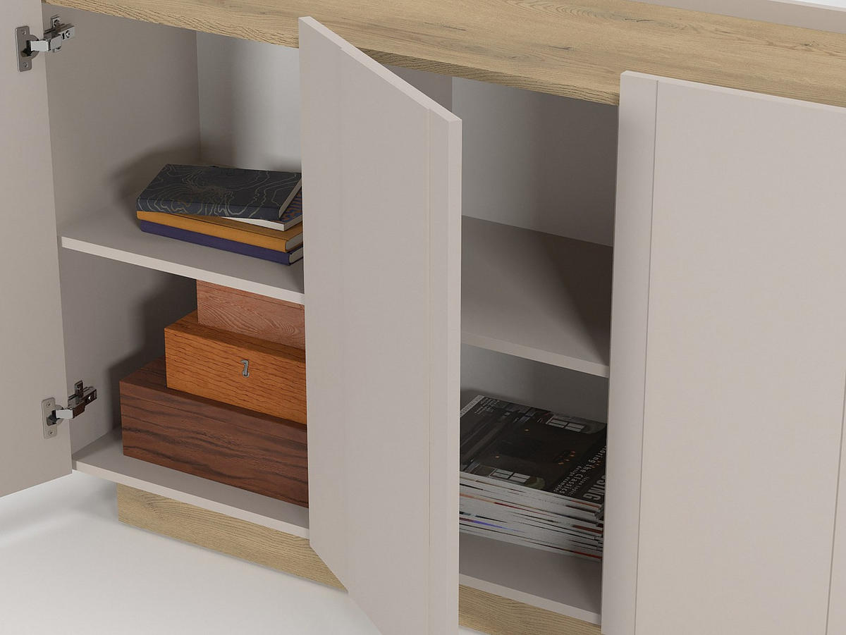 SIDEBOARD - 180 cm x 40 cm - holz - beige, naturfarben hell Anarza - Beige/Naturfarben, Holz (180/82/40cm) - Vente-Unique