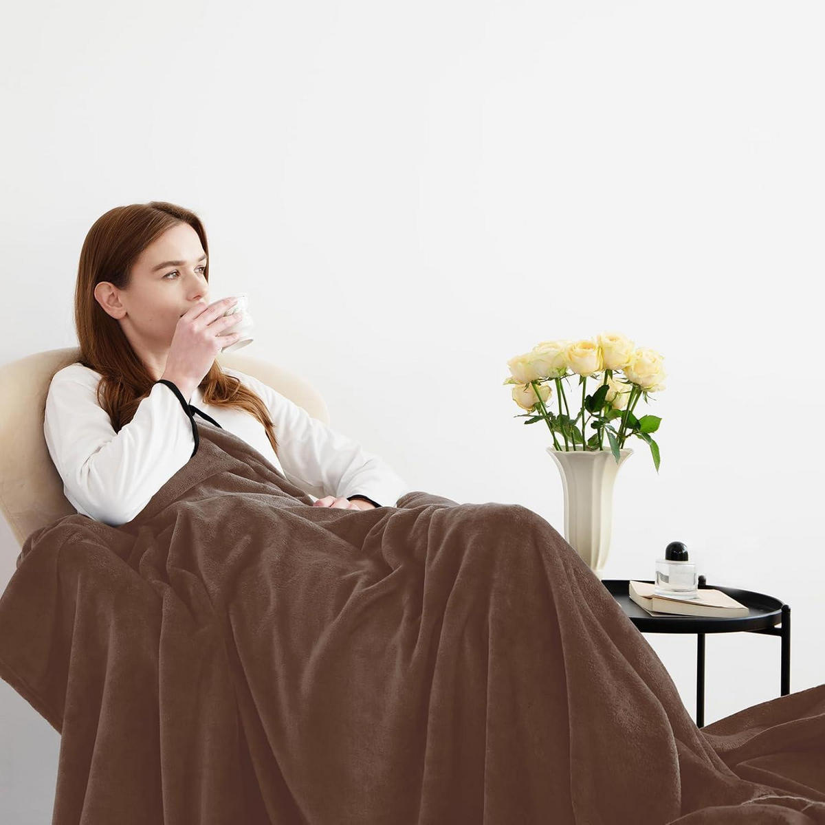 KUSCHELDECKE Flanell Braun 150 x 200 cm - Braun, Textil (150/200cm)