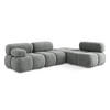 ECKSOFA Rechts Chenille Stoff Grau - Blau/Schwarz, Kunststoff/Textil (285/190cm) - Makamii