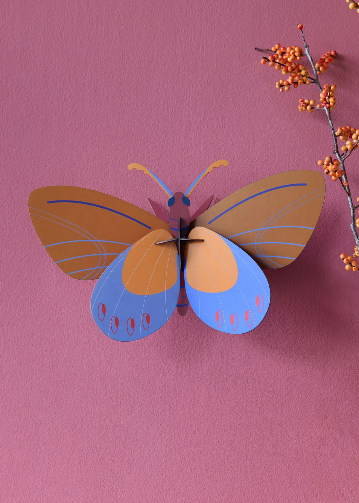 WANDDEKO Azur-Monarch 10/20.5 cm - Multicolor, Wellpappe (10/20.5/34cm) - KUNSTLOFT