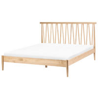 PAT cu somieră 160/200 lemn de pin maro deschis Urdos - maro deschis, lemn (160/200cm) - Beliani