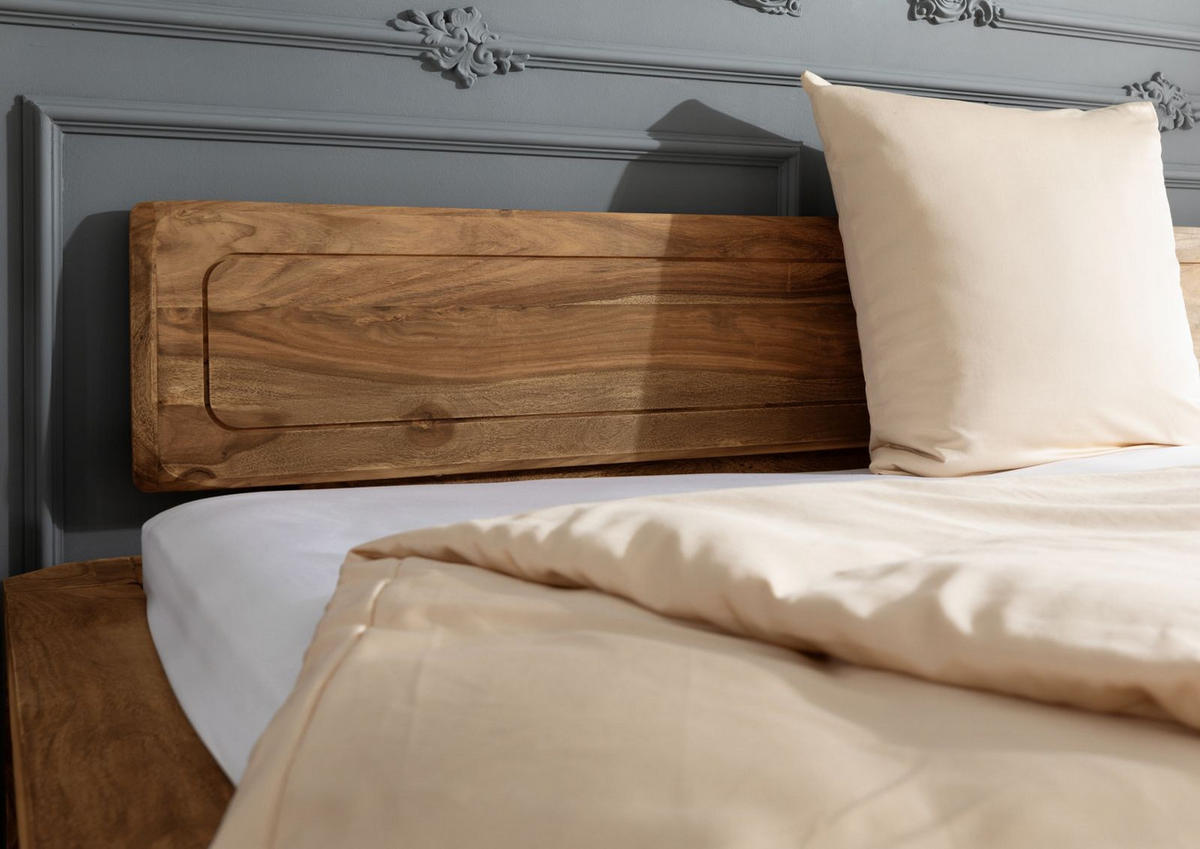 BETT Massivholz Sheesham 160 x 200 x 80 braun BUENO #003 - Braun, Holz (160/200cm) - Massivmoebel24