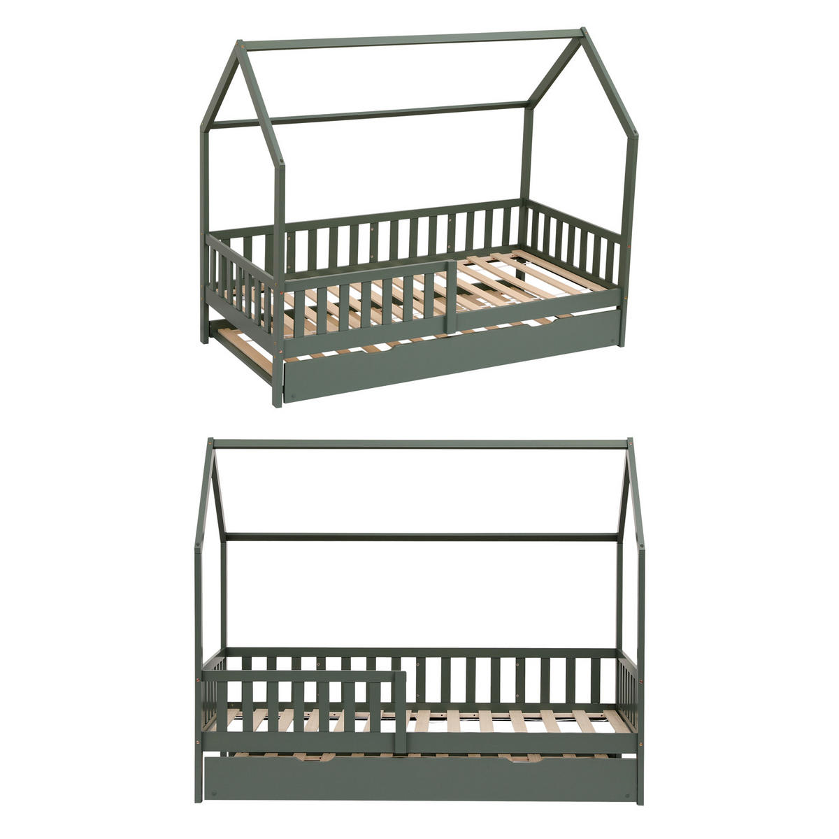 KINDERBETT Marceau Grün 190/90 cm - Grün, Holz - Happy Garden
