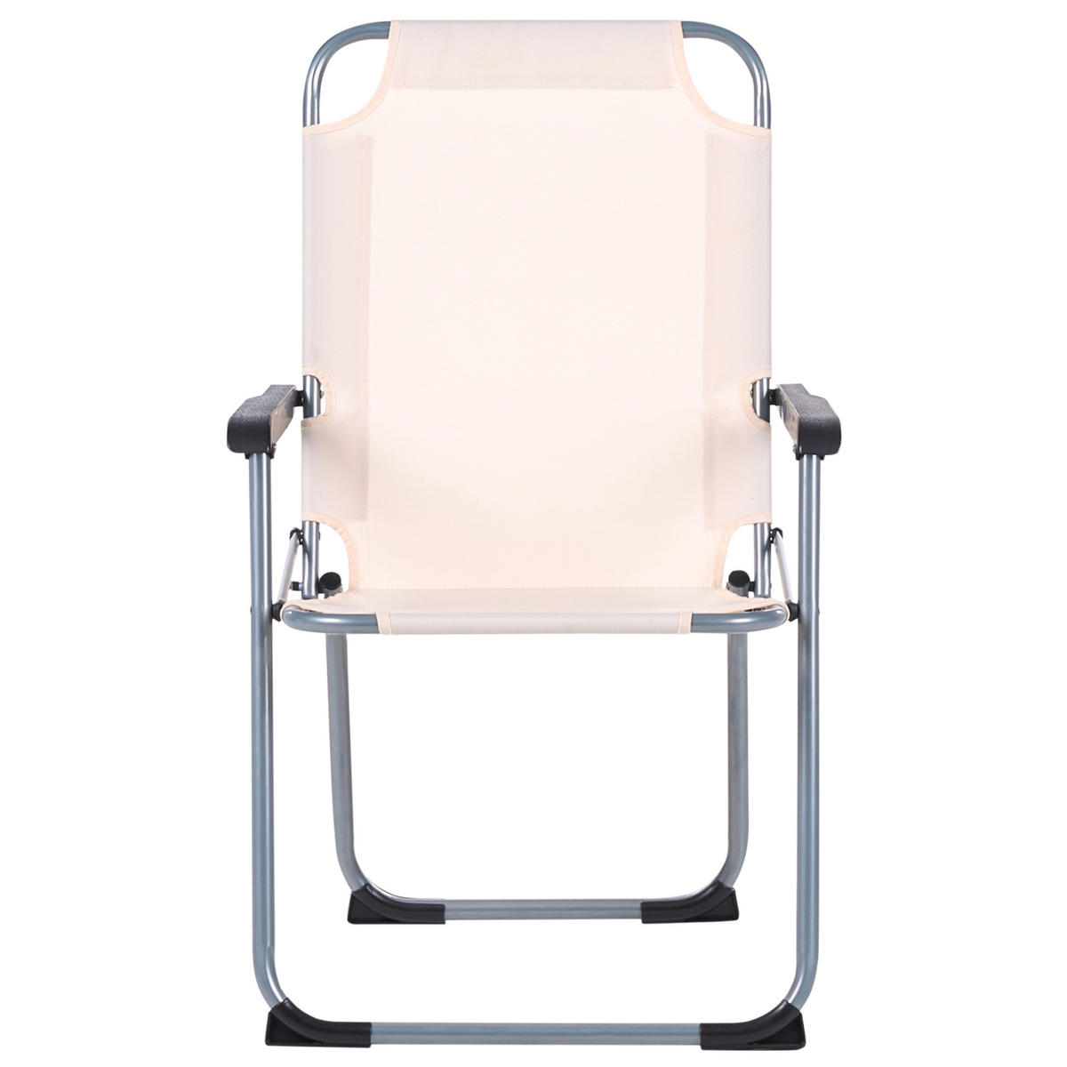 GARTENSTUHL 4er-Set klappbar Metall Beige Galatsi - Beige, Metall (52/88/55cm) - Beliani