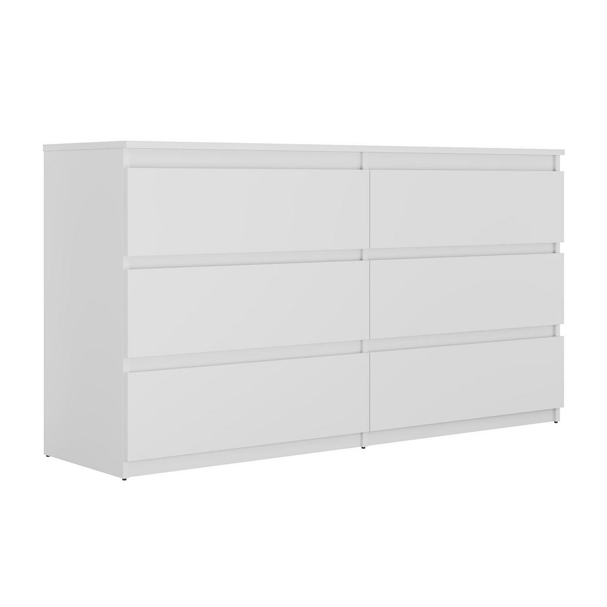 SIDEBOARD HANA M6 Weiß 140cm - Weiß, Holzwerkstoff (140/74.4/40cm) - Lookway