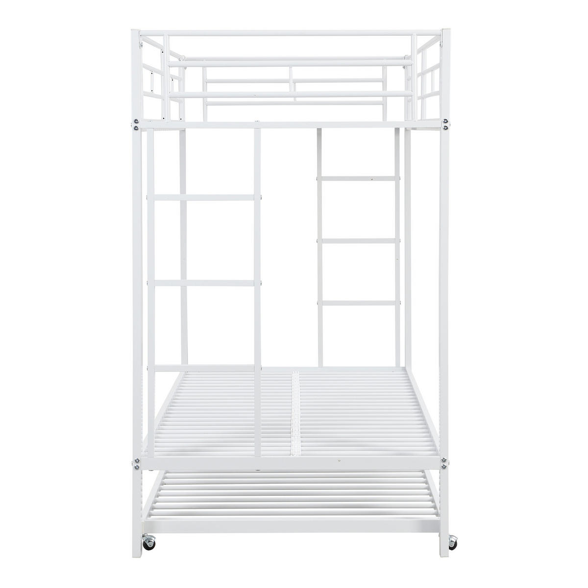 ETAGENBETT 90/200 cm aus Metall mit Ausziehbett in Weiß - Weiß, Metall (90/200cm) - BEAOK