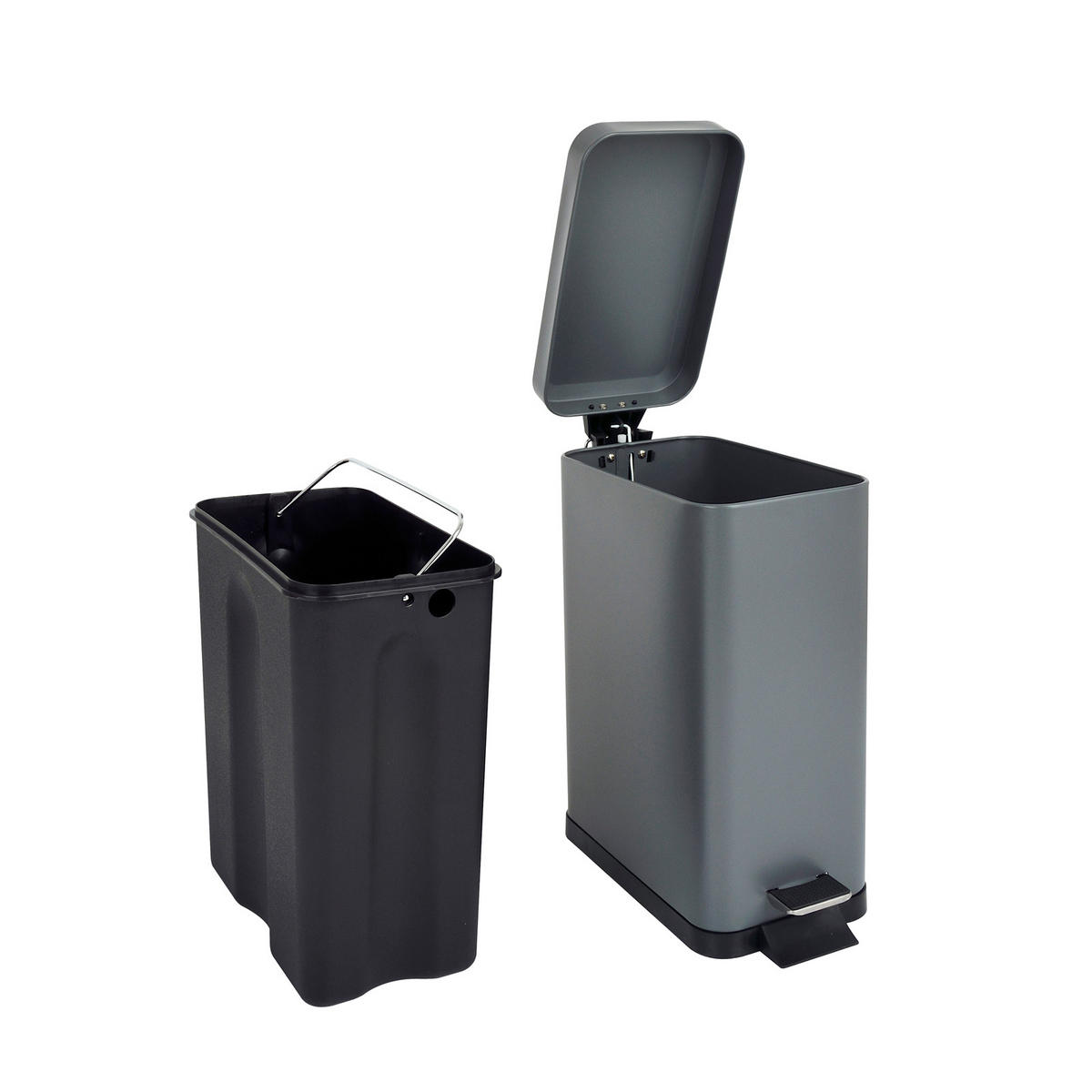 MÜLLEIMER STM10 10L Grau - Grau, Metall (16/39/34cm) - SVITA
