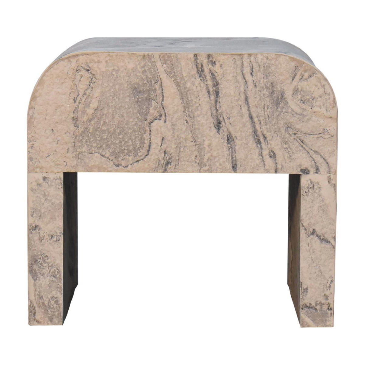 NACHTTISCH aus Massivholz - Messingfarben/Weiß, Holz/Metall (45/40/35cm) - Artisan Furniture