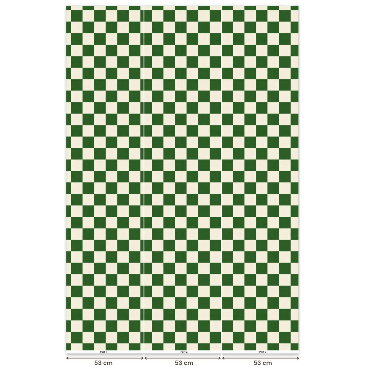 KINDERTAPETE - Schachbrett - Muster - Grün - 160x240 cm - Grün, Papier (160/240cm) - OnlyWow