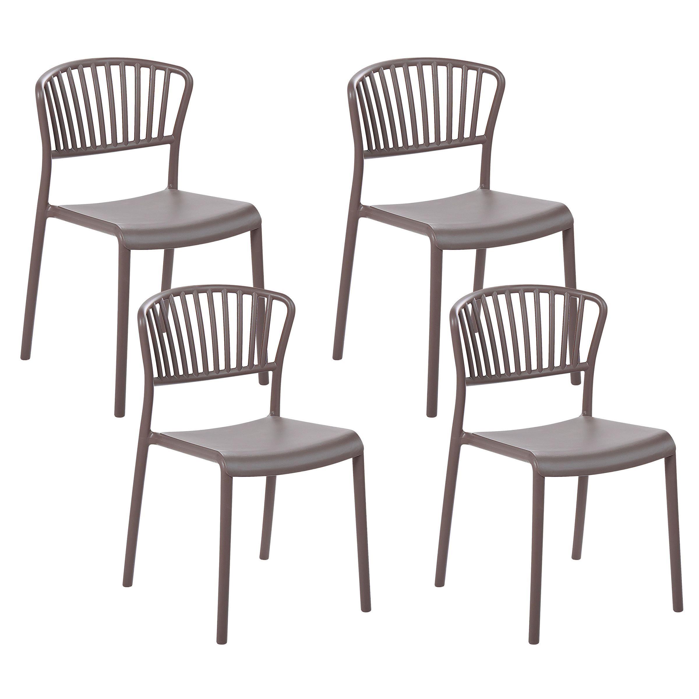 VRTNE STOLICE set od 4 plastika taupe Gela - bež, plastika (45/78/50cm) - Beliani