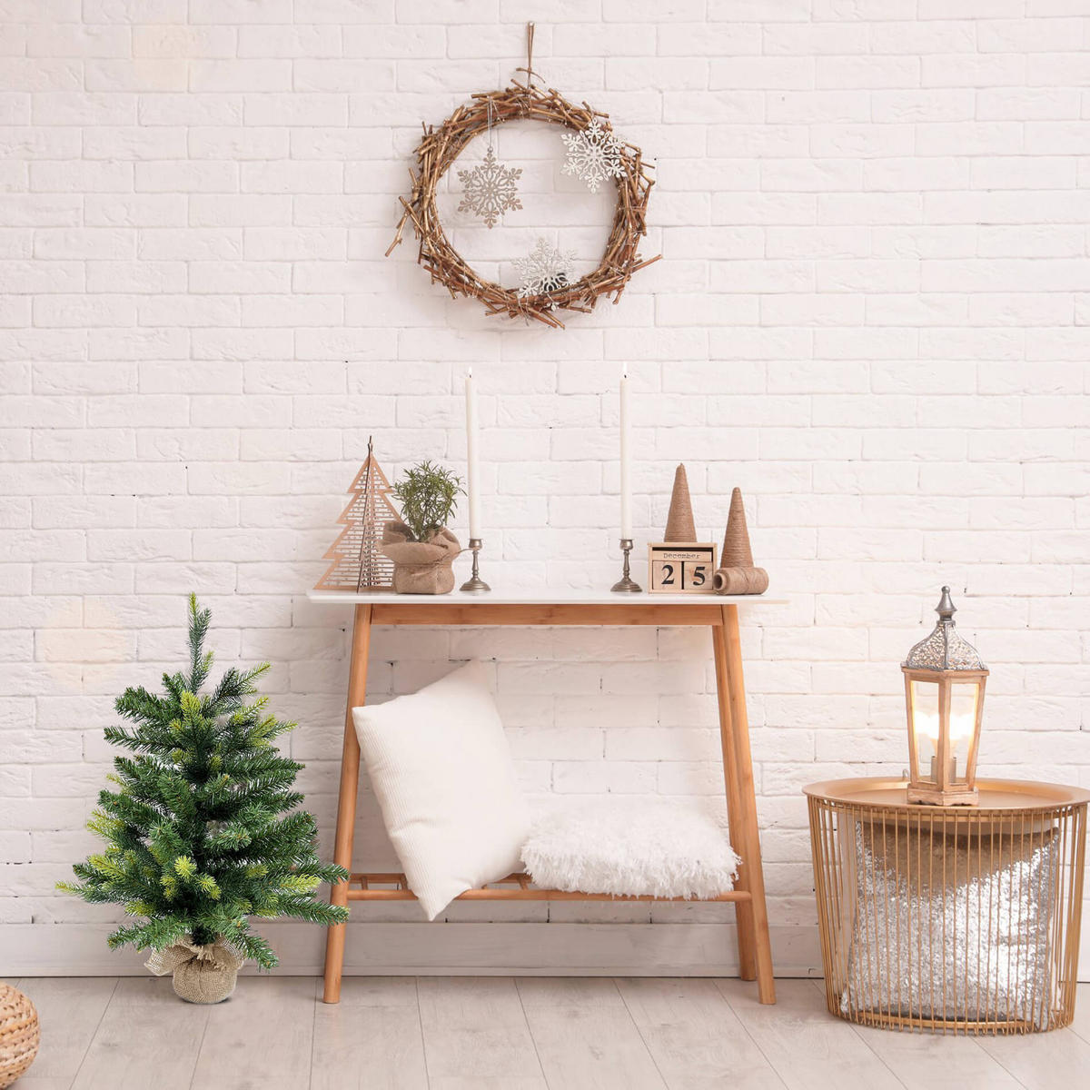 WEIHNACHTSBAUM klein Grün 35/35/60 cm - Grün, Kunststoff (60cm) - Mobili Rebecca