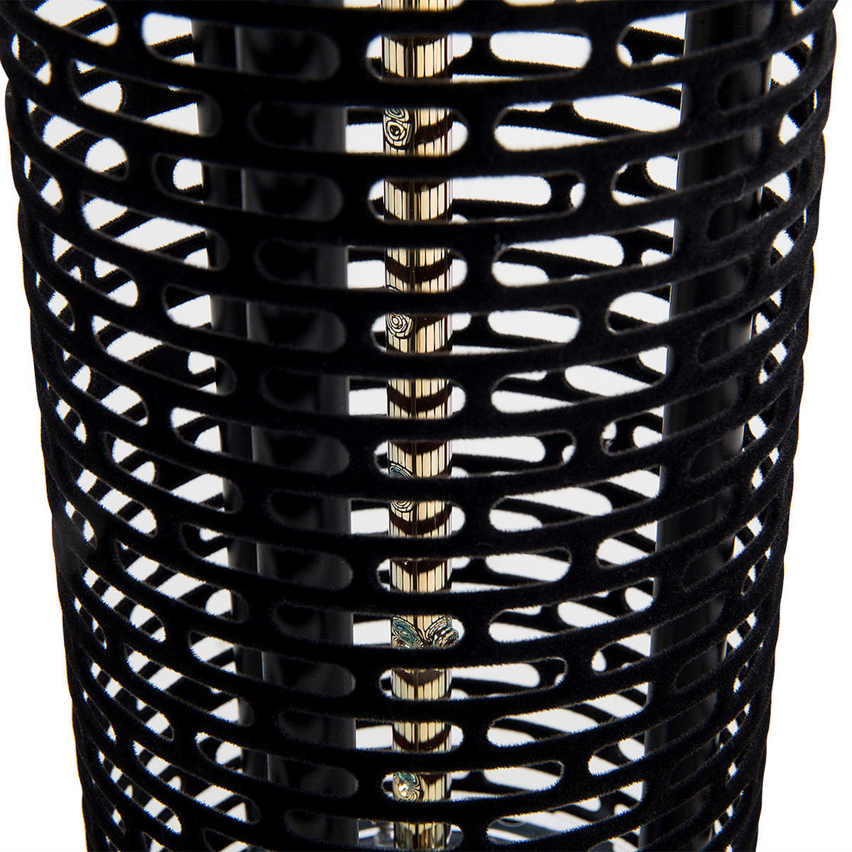TERRASSENSTRAHLER Schwarz Vezuvio - Silberfarben/Schwarz, Metall (19/64/19cm) - Beliani