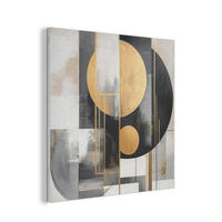 AKUSTIKPANEEL Abstrakt - Gold - Silber - Formen - Ästhetisch - Modern 90x90 cm - Goldfarben, Textil (90/0.9/90cm) - MuchoWow