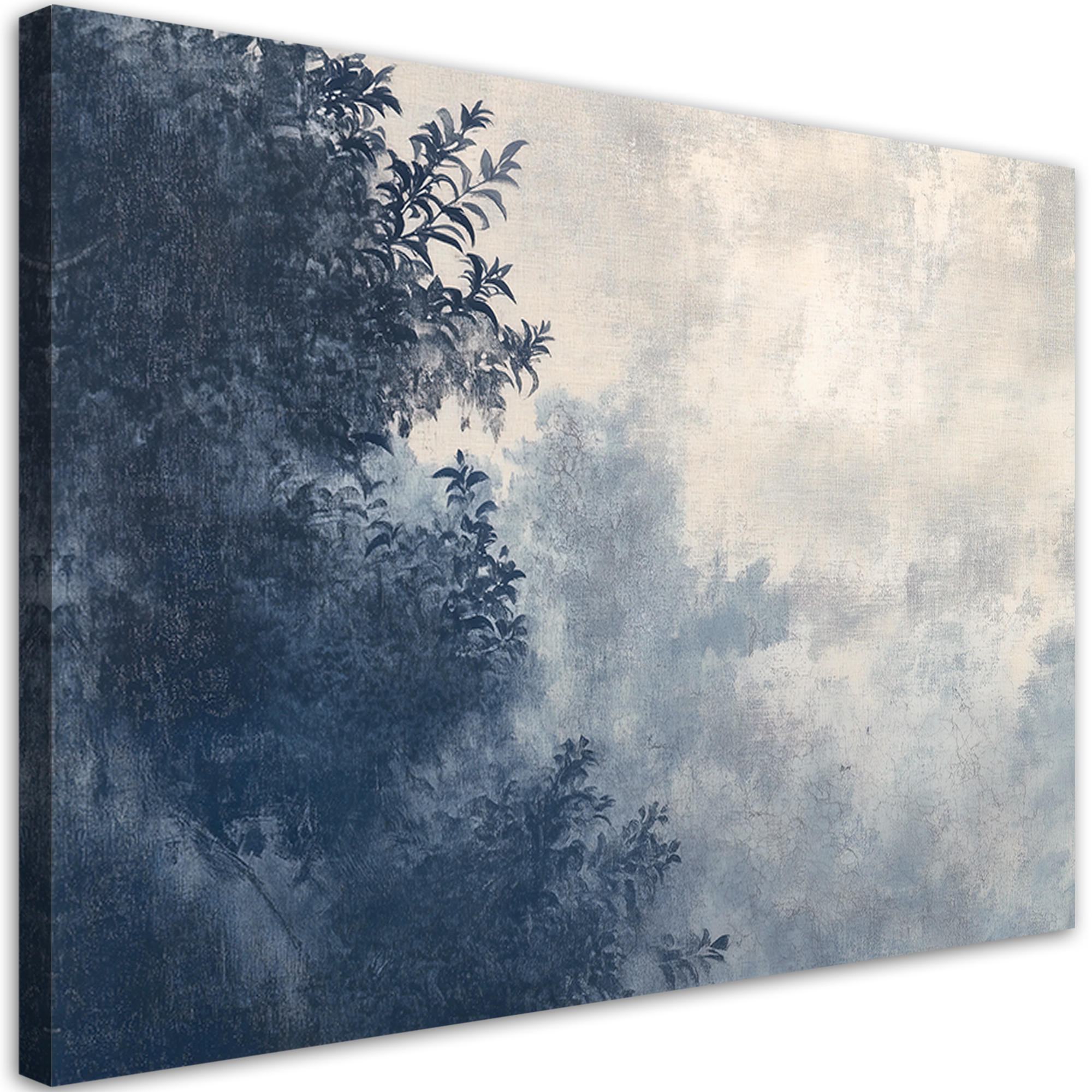 WANDBILD baum wald - Blau, Textil (60/40cm) - Feeby