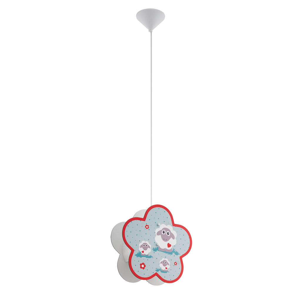 DECKENLEUCHTE Holz bunt Schaf-Design - Multicolor, Holz (32.5/32.5/110cm)