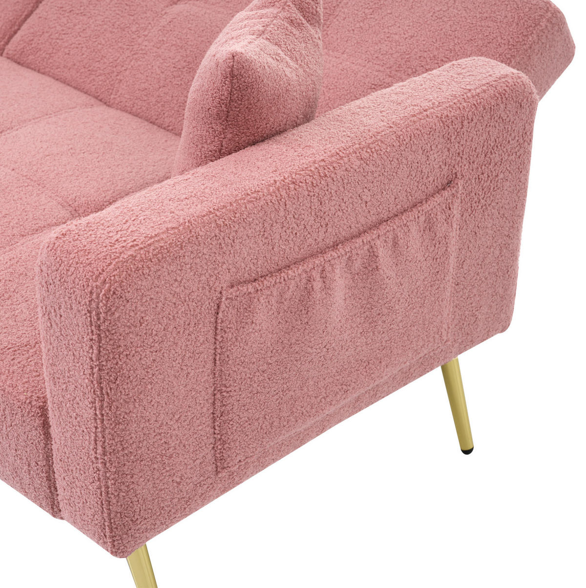 SCHLAFSOFA mit Schlaffunktion 175 x 64 x 72 cm Sherpa Pink - Pink, Kunststoff (175/72/64cm) - Meubliv