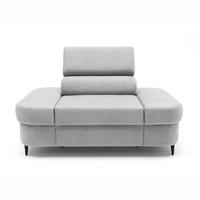 SESSEL PRIAM mit verstellbare Kopfstütze Velours Grau - Schwarz/Grau, Holz/Textil (145/97/105cm) - Muffo